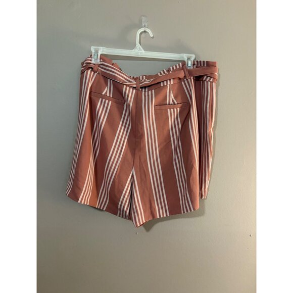 Torrid Rose Stripe Tie Front Women’s Linen Blend Shorts 18 - Picture 2 of 3